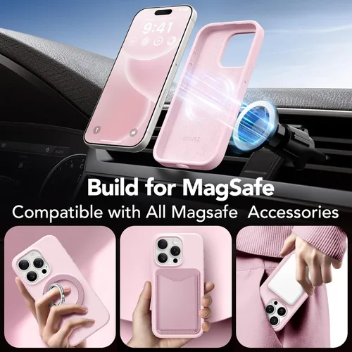 Vista 86 de GONEZ Funda magnética para iPhone 14, compatible con Magsafe, con protector de pantalla + protector de cámara, forro de microfibra antiarañazos