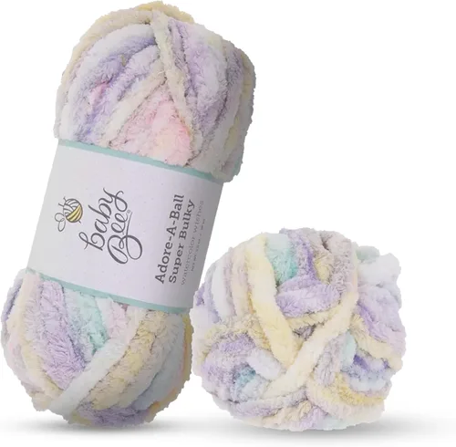 Vista 14 de Baby Bee - Hilo súper voluminoso para ganchillo y tejer, madeja de hilo suave, 38 yardas de hilo 100% poliéster para tejer a ganchillo mantas