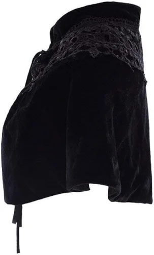 Vista 2 de COUCOU Age Capa de terciopelo, chal de encaje corto, capa de Lolita para mujeres y niñas