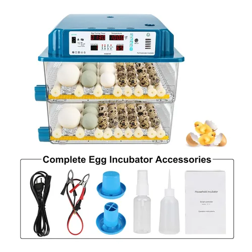 Vista 5 de Vevitts 120 incubadoras de huevos para incubar huevos con control automático de temperatura, huevos de codorniz de pollo, incubadora de monitoreo