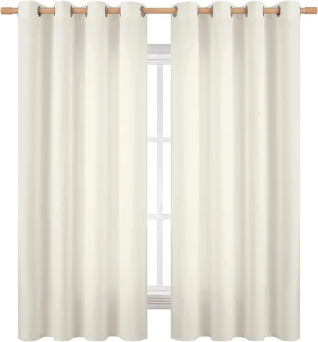 Vista 66 de BGment Cortinas de 45 pulgadas de largo, juego de 2 paneles para dormitorio, con ojales, aspecto de lino grueso, arpillera texturizada, filtrado
