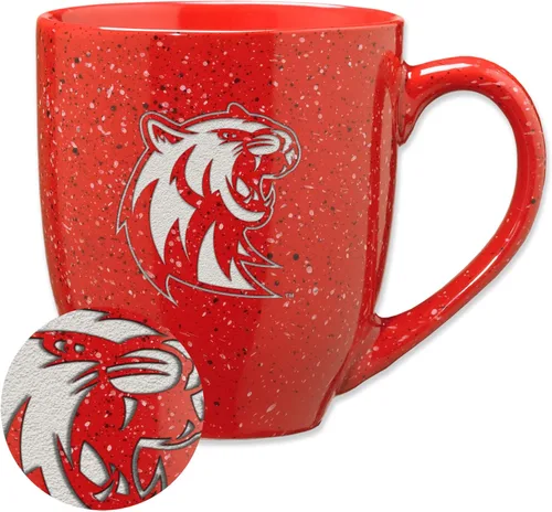 Vista 492 de Rico Industries NCAA Saint Joseph's (PA) Hawks Logo Principal Color Marrón 16 oz Logotipo del Equipo de Color Láser Grabado en Cerámica Moteada Taza