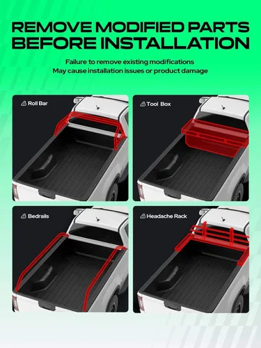 Vista 9 de YHTAUTO - Funda enrollable suave para caja de camioneta de 5.6 pies (67.4") compatible con Dodge Ram 1500 2009-2018, Ram 1500 Classic 2019-2024, sin