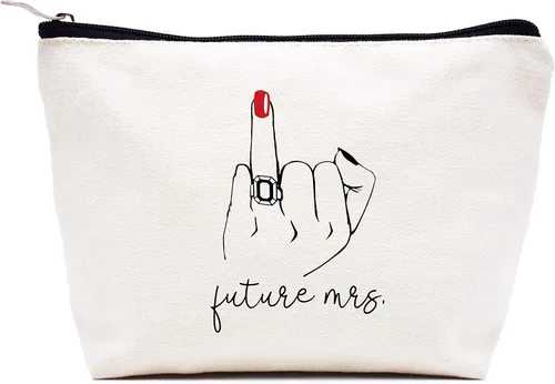 Vista 96 de LIBIHUA Bolsa de maquillaje para mujer, bolsa de cosméticos regalos para ella, bolsa de viaje femenina, Beige, 1 en mi era de Lacrosse Mom