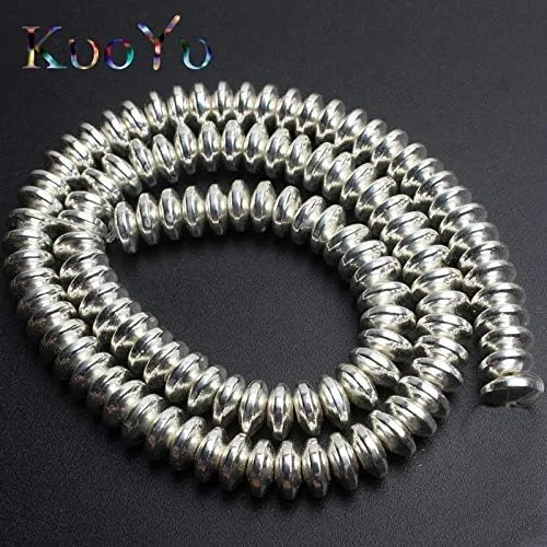 Calvas Natural Rondell Stone Hematite Spacer Beads para la fabricación de joyas 4/6/0.315 in 180pcs/lote DIY pulsera colgante collar al por mayor -