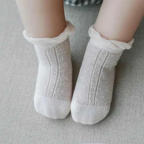 Vista 2 de Toddler Socks Boys and Girls 8 Pack Cotton Baby Socks Cute Wrinkled 0-6 Months