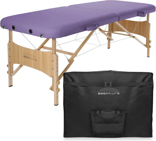 Vista 8 de Saloniture Mesa de masaje plegable portátil básica, color rosa intenso