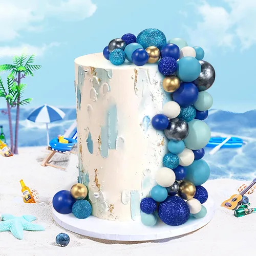 Vista 3 de 56 piezas de bolas de perlas para tarta con forma de bola, decoraciones de tarta con bolas de perlas para tarta de cumpleaños, boda, suministros