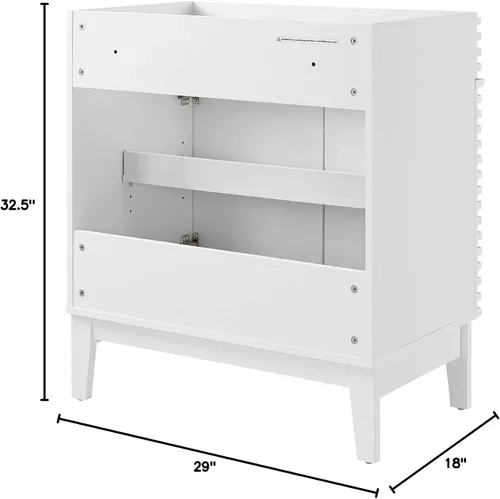 Vista 81 de Modway Render - Tocador de baño de 36 pulgadas en blanco nogal Nogal / fregadero blanco