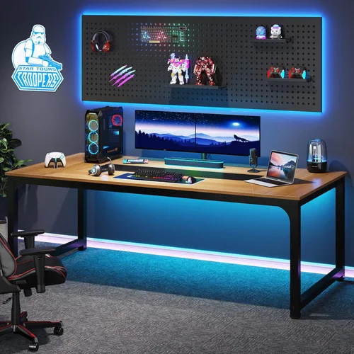 Vista 199 de Tribesigns - Escritorio moderno para computadora, 70.8 x 35.4 pulgadas, escritorio ejecutivo grande de oficina, mesa de estudio, estación de trabajo