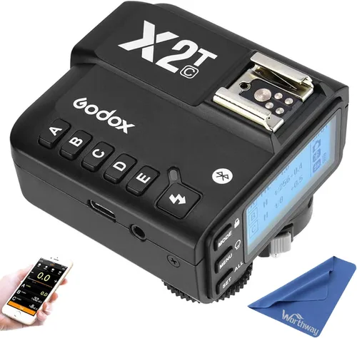Godox Disparador de flash inalámbrico X2T-C TTL para Canon - Soporte Bluetooth, 2.4G HSS 1/8000s, 5 botones de grupo separados, nuevo bloqueo de