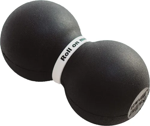 Roller Fitness Infinity Roller, rodillo de espuma de maní, rodillo grande de ejercicio de doble bola de masaje de 8 pulgadas (negro - firme)