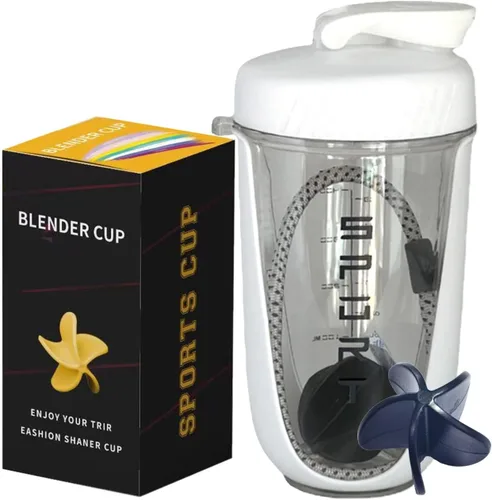 Vista 11 de Botella agitadora de proteínas de 20 onzas, botellas deportivas para mezclas de proteínas con batidora, botella mezcladora, taza agitadora portátil