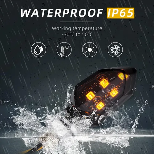 Vista 4 de 4 luces indicadoras de motocicleta intermitentes 5 LED 12V moto LED intermitente ámbar lámpara mini luz motocicleta luces traseras delanteras
