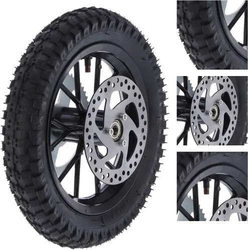Vista 6 de Acouto Rueda trasera de bicicleta de bolsillo de 12.5 x 2.75 pulgadas para Coolster de 2 tiempos Mini Dirt Bike QG50 rueda trasera neumático llanta
