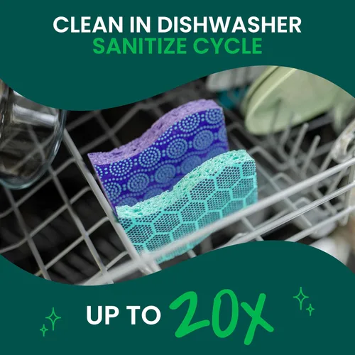 Vista 8 de Scotch-Brite Esponja de Fregar Resistente a Olores de Servicio Pesado, Esponjas de Cocina Aptas para Lavavajillas para Fregado Intenso, Esponja