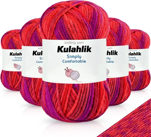 Vista 76 de Hilo acrílico de 1.76 oz (1 x 1.76 oz) para tejer y tejer, hilo de hilo degradado colorido, 1 rollo de madejas, hilo acrílico multicolor, perfecto