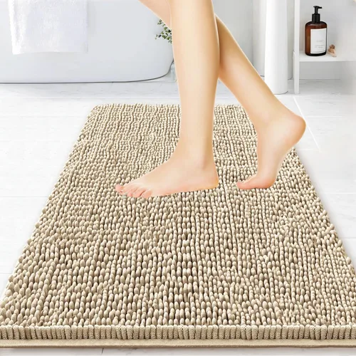 Vista 53 de BOANKODU Alfombras de Baño 47x17, Alfombras de Baño Extra Suaves y Absorbentes de Chenilla, Respaldo de PVC de Secado Rápido, Alfombras de Baño
