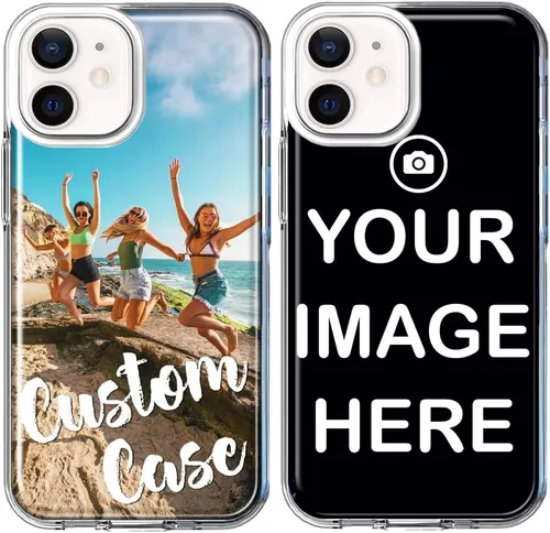 MUNDAZE Funda personalizada para iPhone 12 de 6.1 pulgadas, diseña tu propia funda de fotos personalizada perfecta