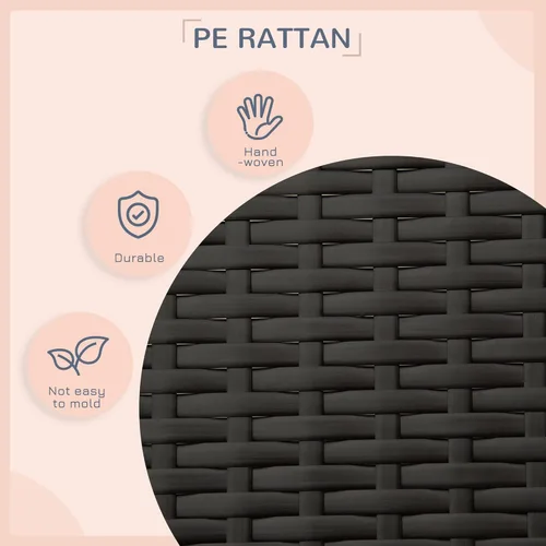 Vista 4 de PawHut Casa de mimbre para perros al aire libre con toldo, cama de ratán para perro con cojín resistente al agua, cama elevada para mascotas