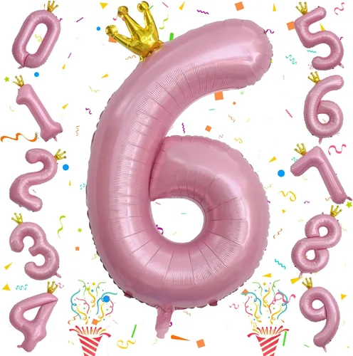 Vista 15 de Globos de Sirena Número 0 de 40 Pulgadas, Juego de Globos de Números Grandes Morado Verde Azulado Arcoíris 0-9, Globos de Números de Papel