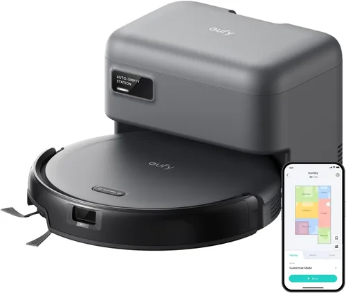 eufy Robot aspirador C10 autovaciado, 8 semanas manos libres, 2.85 pulgadas | Mapeo inteligente avanzado con navegación LiDAR, potente succión,