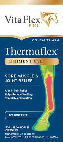 Vista 3 de Vita Flex Thermaflex Liniment Gel para dolores musculares y alivio articular en caballos, 12 onzas líquidas