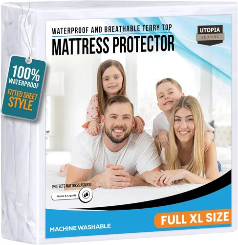 Vista 59 de Utopia Bedding - Protector de colchón impermeable tamaño king, funda de colchón de terry premium de 200 GSM, cubierta de cama suave y transpirable