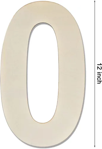 Vista 2 de Letrero de madera grande de 12 pulgadas con número 0, tablero de madera en blanco sin terminar para manualidades, decoración de cumpleaños
