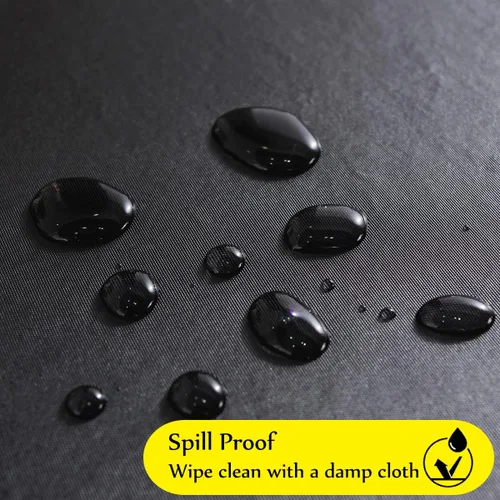 Vista 5 de SASTYBALE Mantel de vinilo con reverso de franela, manteles de plástico impermeable a prueba de aceite para mesas rectangulares, mantel de PVC Negro