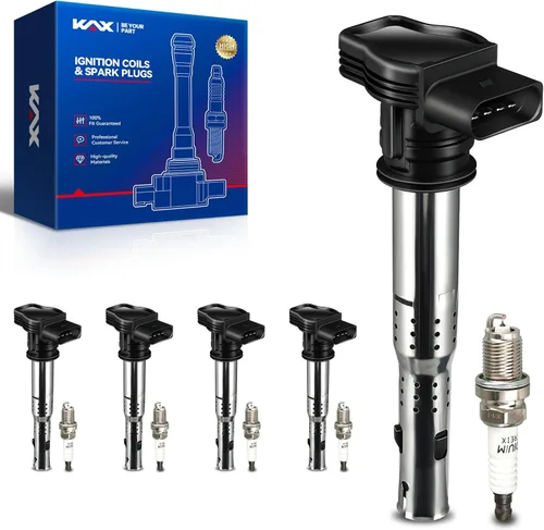 Vista 24 de KAX Juego de 4 bobinas de encendido y bujía de iridio doble para Toyota Corolla 1999-2004 2007-2008, Corolla 2005-2006 1.8L, Matrix 2003-2006 1.8L