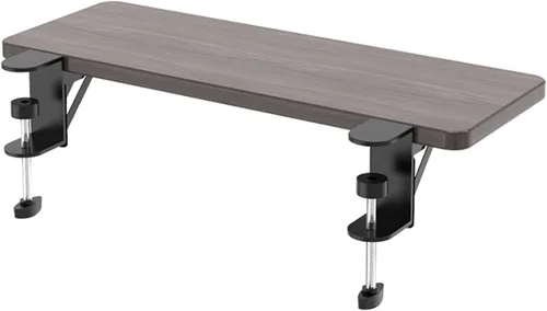Vista 9 de Y&J Mesa plegable para teclado, cajón debajo de la mesa, abrazadera ergonómica para bandeja de extensión de escritorio, para el hogar u oficina
