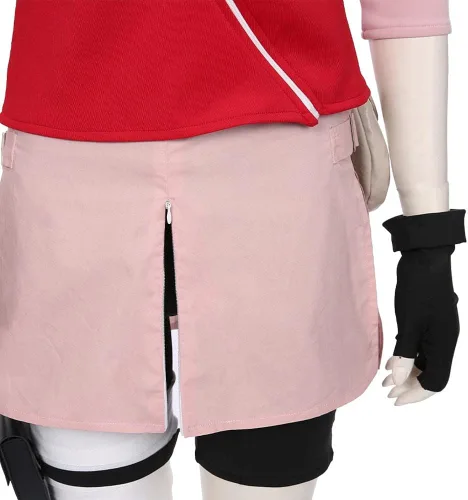 Vista 5 de Disfraz de anime Haruno Sakura para mujer y niña, falda de disfraces para Halloween, carnaval