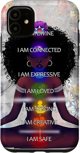 Vista 8 de Black Women Chakra Connected Expressive Strong Curly Hair Case for iPhone 17
