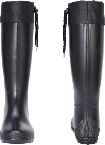 Vista 5 de Botas de lluvia altas para mujer, impermeables, suaves, botas de jardín Wellington ultraligeras