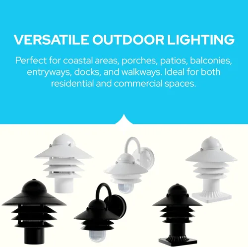 Vista 7 de KastLite Aplique Náutico de Pared para Exteriores - Farol Costero No Metálico Resistente al Óxido e Impermeable - Luminaria Certificada UL