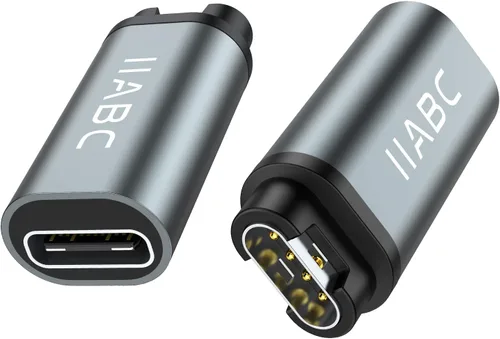 Adaptador de carga para reloj Garmin, adaptador de cargador tipo C, paquete de 2 unidades compatible con Garmin Fenix 7 7S 7X 6 6S 6S 6X 5 5S 5X