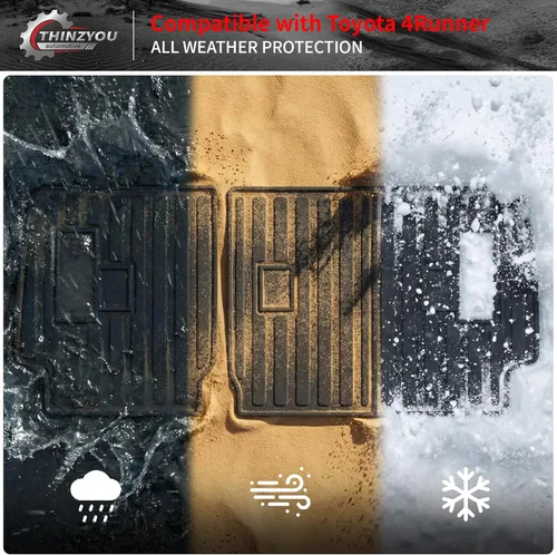 Vista 6 de Alfombrillas Protectoras Compatible con Toyota 4Runner 2025 2026 de 7 Asientos Protector de Asiento Trasero de 2da Fila Cubierta TPE Forros