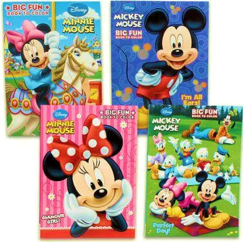 Bendon Publishing - Libro de actividades y colorear de Mickey Mouse y Minnie Mouse Plus Friends de Disney (juego de 4)