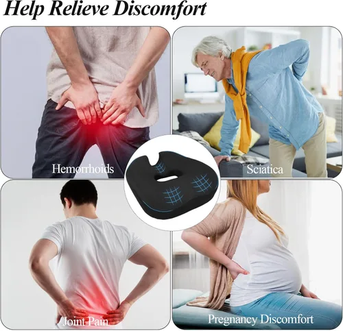 Vista 2 de Almohada grande con forma de dona para aliviar el dolor de coxis, cojín de asiento de rosquilla, almohada de dona para embarazo posparto, ayuda a