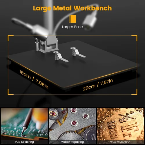 Vista 8 de Andonstar AD409-Pro ES - Microscopio digital HDMI de 10.1 pulgadas para adultos con endoscopio, cámara de microscopio de soldadura con soporte