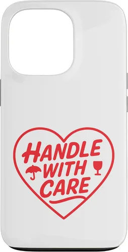 Vista 10 de Handle with Care - Cute Heart Warning Design Case for iPhone 17