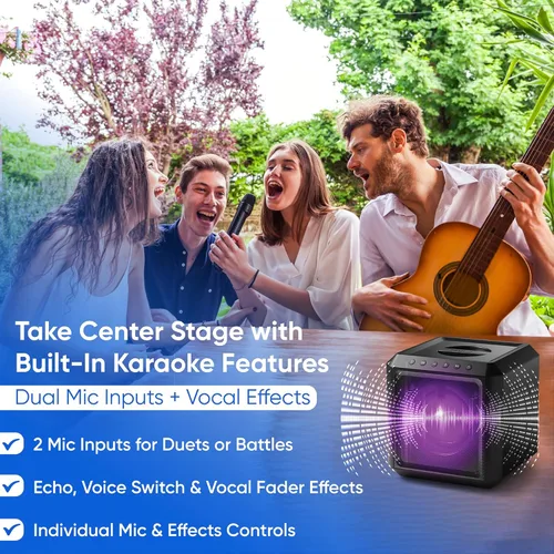 Vista 5 de Philips Altavoz Bluetooth X4207 para fiesta, altavoz inalámbrico de 100 W con sonido potente y graves profundos, compatible con USB/AUX/TWS, entrada