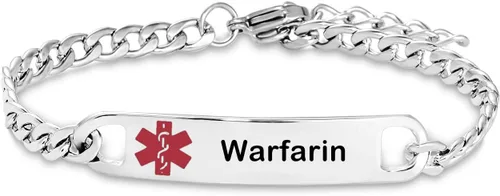 TGLS Pulsera de alerta médica roja para mujeres y hombres, pulsera de emergencia de primeros auxilios de salud grabada ajustable de acero inoxidable