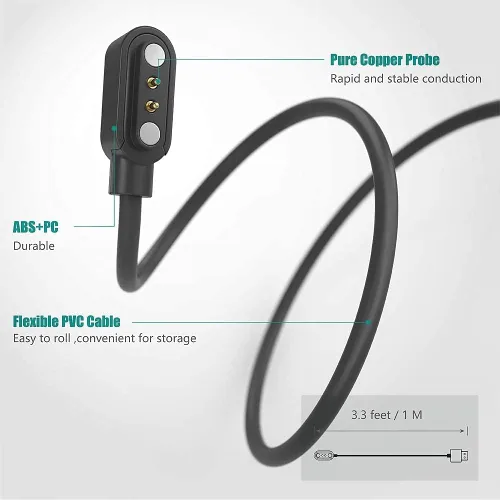 Vista 4 de Lamshaw Compatible con cargador de reloj inteligente PODOEIL, cargador de repuesto magnético compatible con PODOEIL K65, K298 Smart Watch