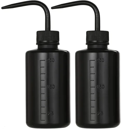 Vista 31 de 2 piezas Botella de lavado de tatuajes 250 ml 8 oz Botella de agua para riego de suculentas, limpieza médica - Blanco y Rosa