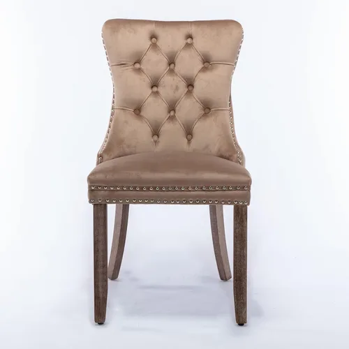 Vista 41 de Juego de 2 sillas de comedor modernas para sala de estar, cocina, patas de madera maciza, cojín acolchado de tela de lino, asiento y respaldo