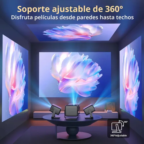 Vista 7 de [3500 ANSI/aplicaciones integradas/audio de 65W] Proyector 4K para exteriores con WiFi y Bluetooth 5.4, proyector inteligente