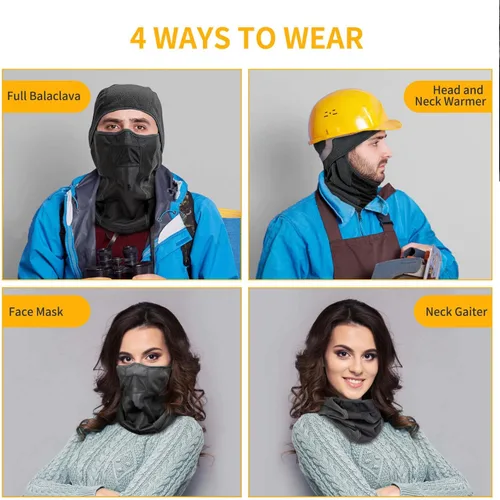 Vista 6 de Balaclava Winter Ski Face Mask Breathable Windproof Thermal for Motorcycle Riding Cycling in Cold Weather