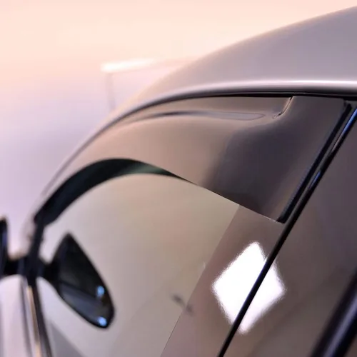 Vista 3 de 4pcs Sun Rain Vent Exterior Door Deflector Guard Trim Window Visors Left Driver Right Passenger Side Outside Mount Channel Style Reinforced Acrylic